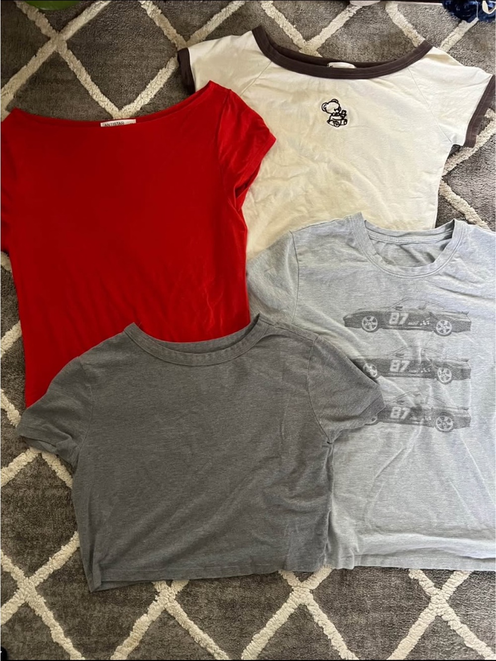 Mixed Short Sleeve Tee Bundle - Red, White, Gray